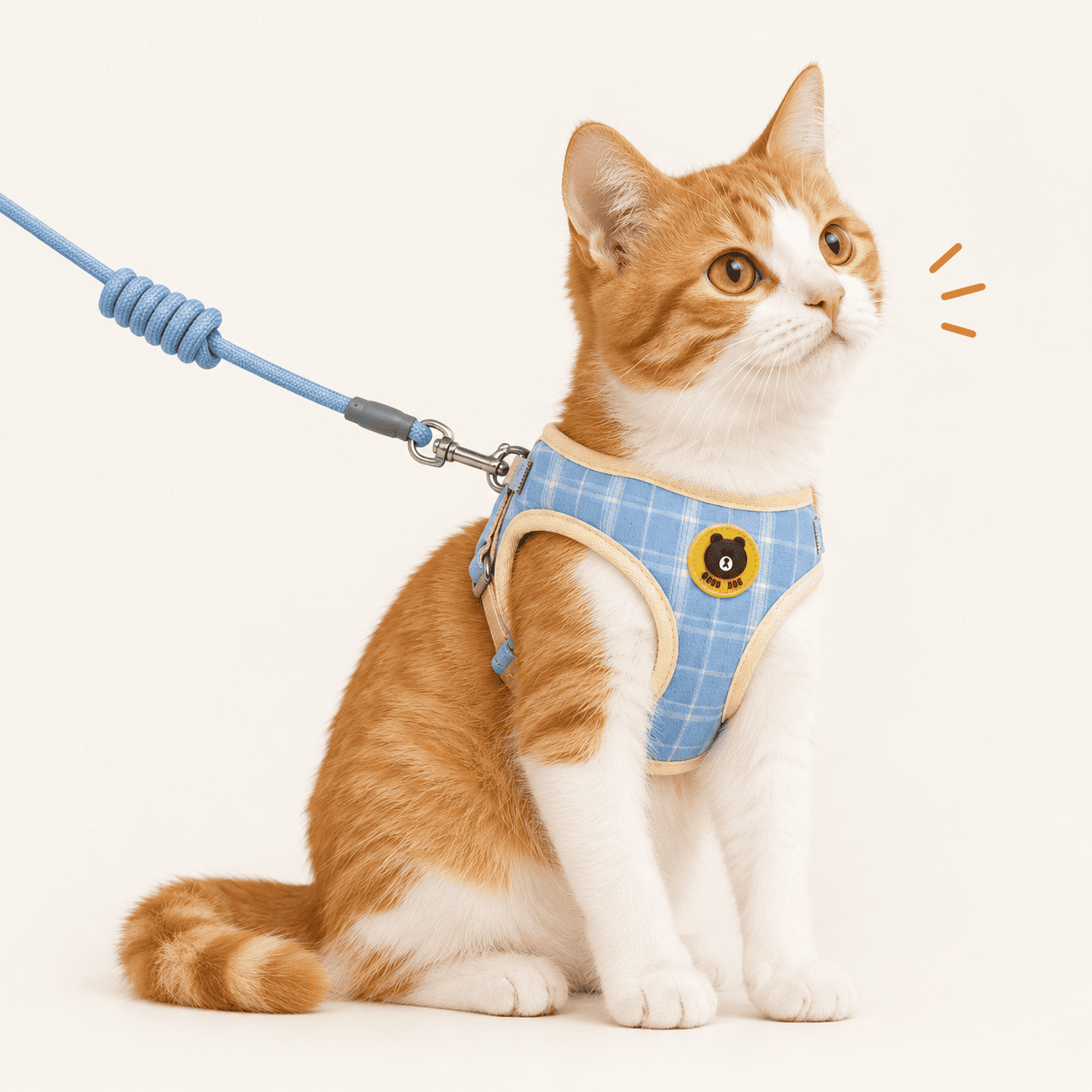 Harnais à carreaux pour chat et petit chien  — image 2