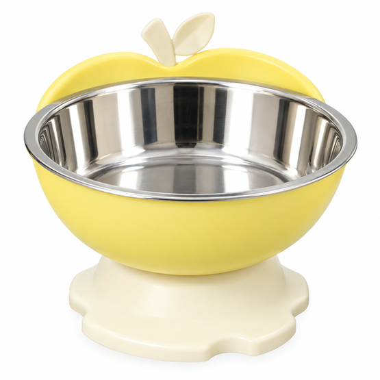 Gamelle surélevée pour chat — Pomme jaune