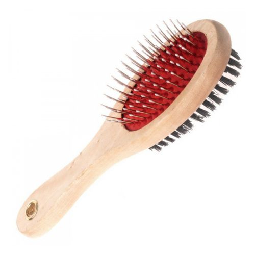 Brosse Double Face en Bois pour Chien et Chat