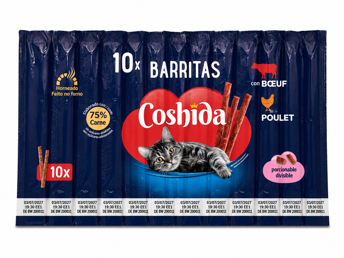 Coshida Barritas Friandises Bœuf et Poulet x10