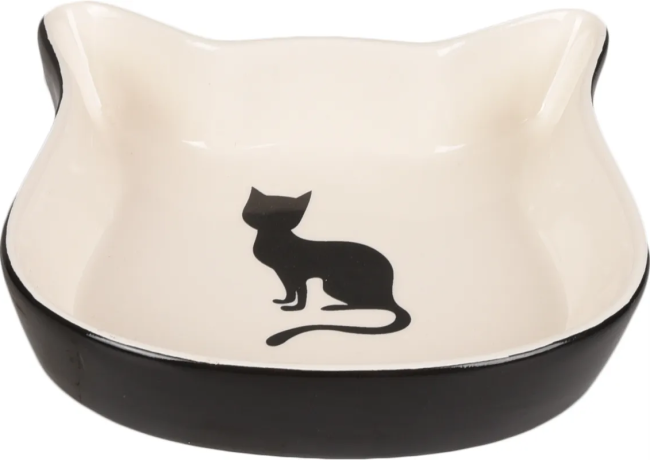 Gamelle Céramique Flamingo pour Chat — Silhouette Chat Noir