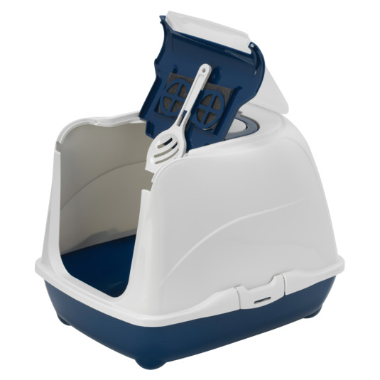 Bac à Litière pour Chat avec Pelle Moderna Flip - Bleu Marine