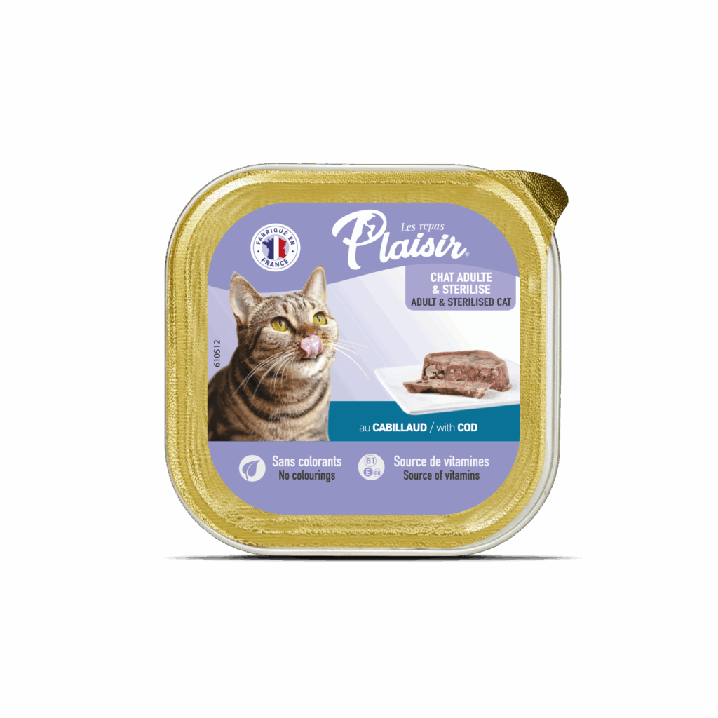 Pâtée pour chat Plaisir — au Cabillaud