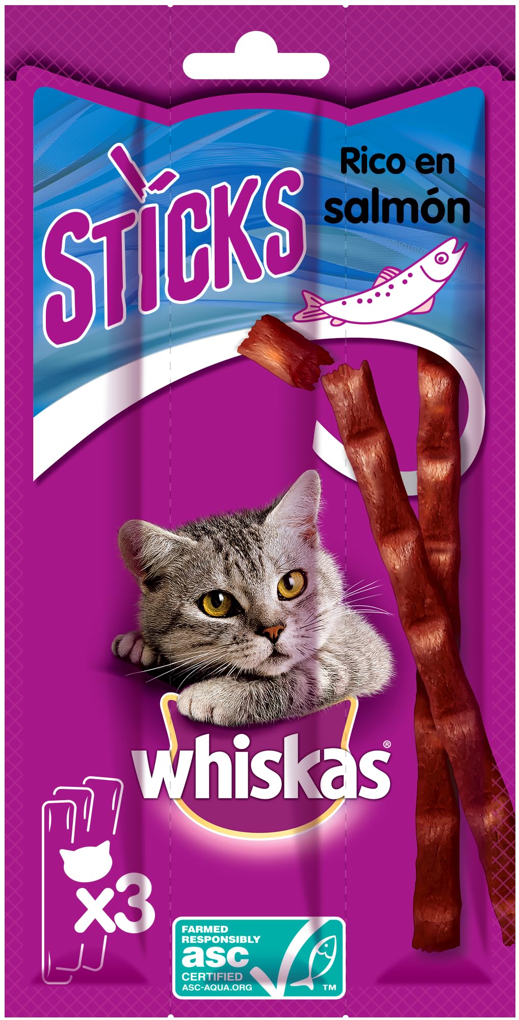 Whiskas Sticks Friandises au Saumon x3